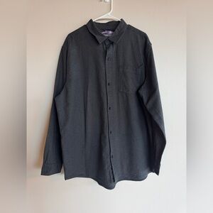 Pladra Charcoal Grey Flannel Shirt 2XL Salmon Trout Fish Print Trim Cotton Mens